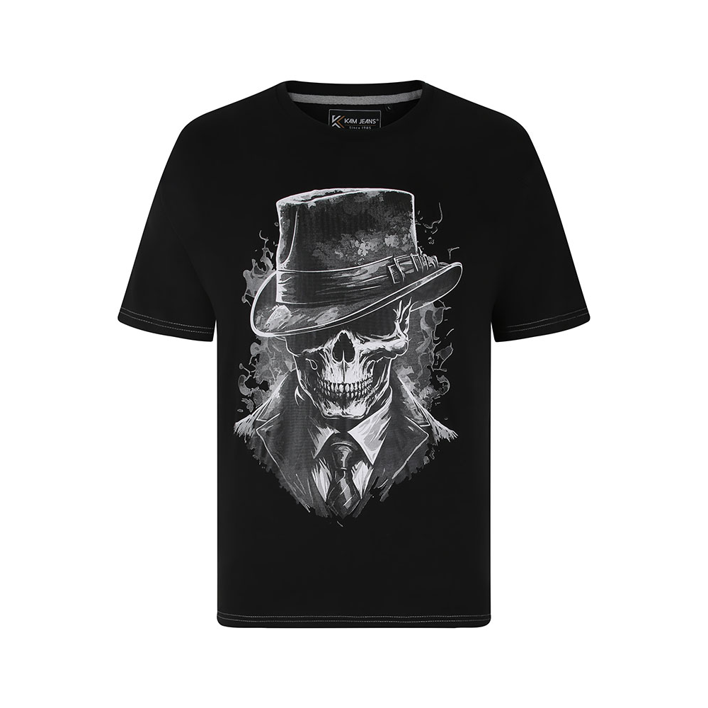 Kam Gentleman Skull Printed Tee