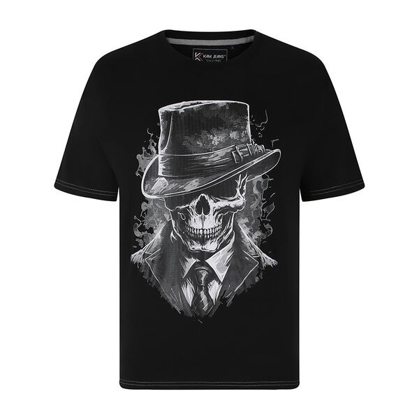 Kam Gentleman Skull Printed Tee-shop-by-brands-Beggs Big Mens Clothing - Big Men's fashionable clothing and shoes