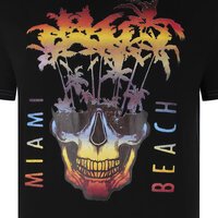 Kam Miami Beach Skull Print Tee Black