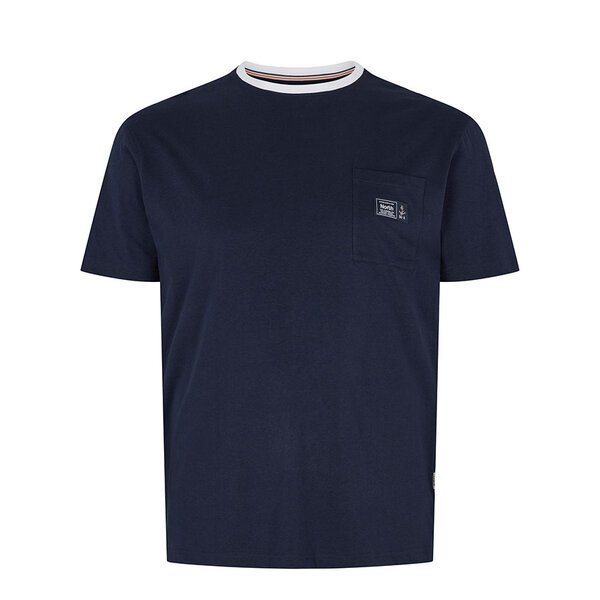 North 56 Contrast Collar Trim Cotton Tee Navy-shop-by-brands-Beggs Big Mens Clothing - Big Men's fashionable clothing and shoes