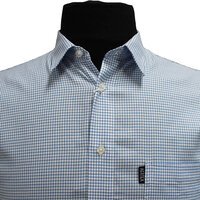 Aertex Somerset Small Check Shirt Blue