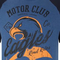 Kam Eagle Print Raglan Tee