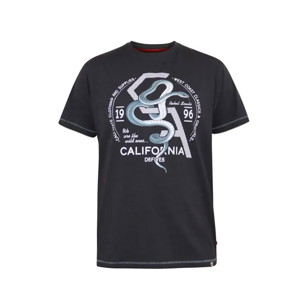 D555 Snake Tee Washed Black