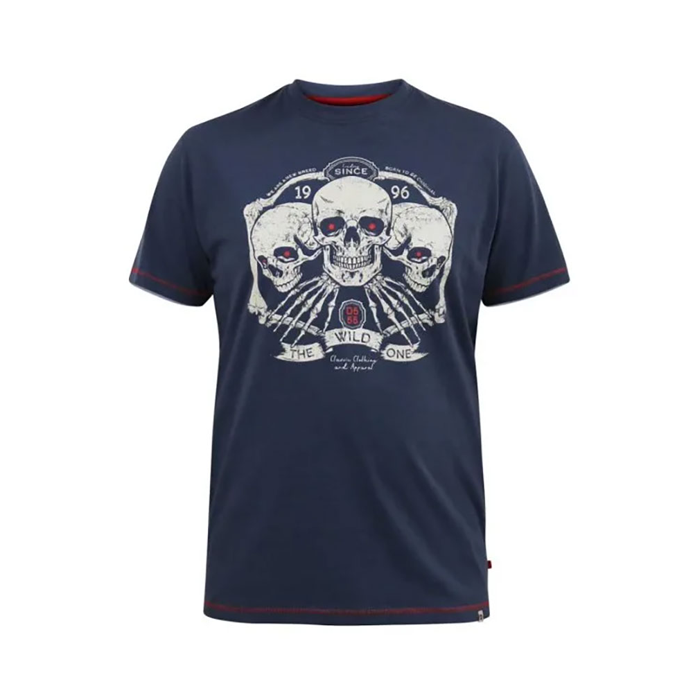 D555 3 Skull Tee Slate Blue