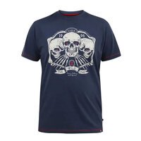 D555 3 Skull Tee Slate Blue