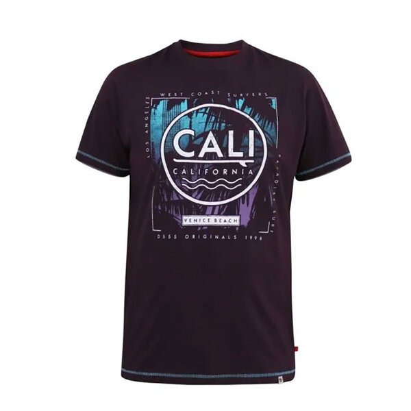 D555 Cali Surf Tee Plum-shop-by-brands-Beggs Big Mens Clothing - Big Men's fashionable clothing and shoes