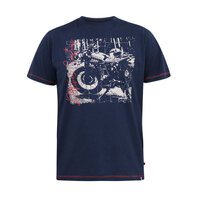 D555 Custom Bike Print Tee Navy