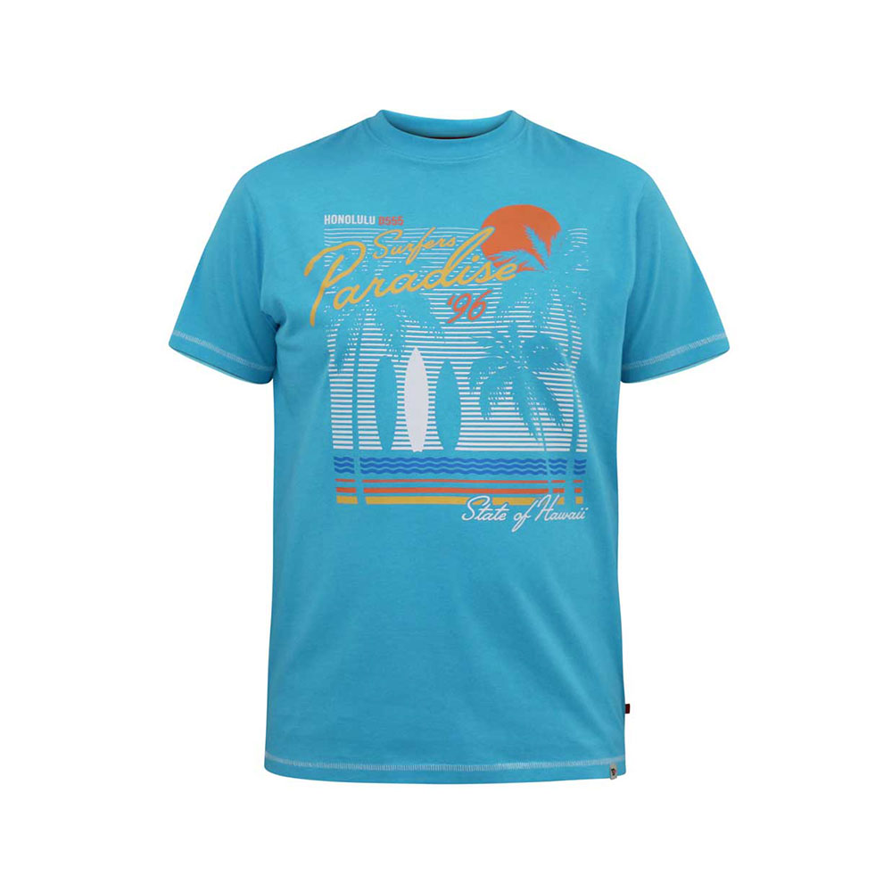 D555 Paradise Surf Tee Turquoise