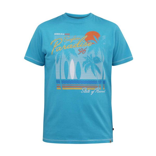 D555 Paradise Surf Tee Turquoise-shop-by-brands-Beggs Big Mens Clothing - Big Men's fashionable clothing and shoes