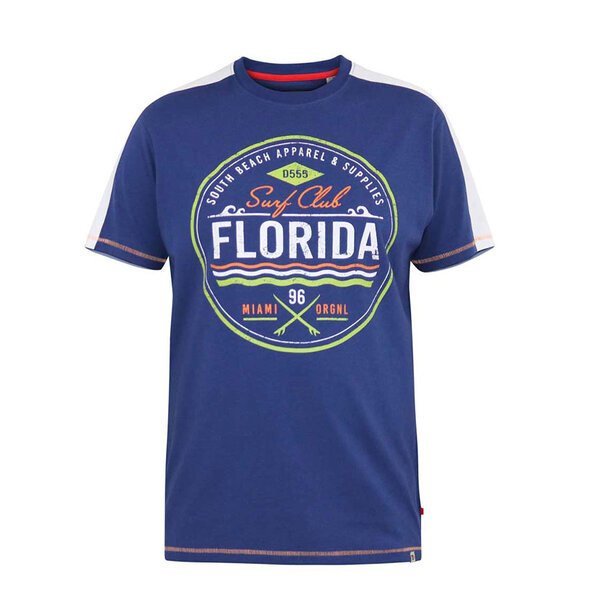 D555 Surf Club Florida Tee Royal Blue-shop-by-brands-Beggs Big Mens Clothing - Big Men's fashionable clothing and shoes