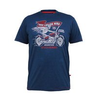 D555 Skull Bike Tee Blue