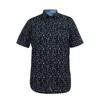 D555 Leaf Print Dark Navy SS Shirt