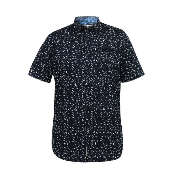 D555 Leaf Print Dark Navy SS Shirt-shop-by-brands-Beggs Big Mens Clothing - Big Men's fashionable clothing and shoes