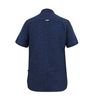 D555 Textured Cotton SS Shirt Navy