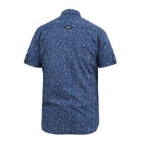 D555 Small Floral Pattern Blue SS Shirt