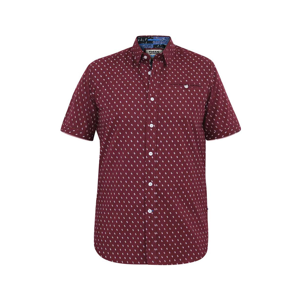 D555 Small Pattern Burgundy SS Shirt