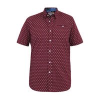 D555 Small Pattern Burgundy SS Shirt