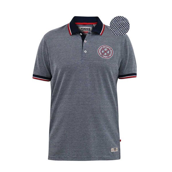 D555 Bird Eye Pique Polo with Badge Navy-shop-by-brands-Beggs Big Mens Clothing - Big Men's fashionable clothing and shoes