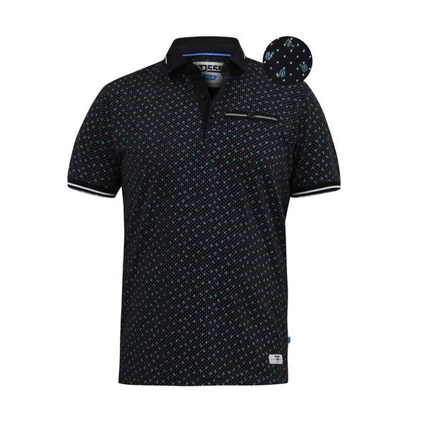 D555 Paisley Spot Polo Black-shop-by-brands-Beggs Big Mens Clothing - Big Men's fashionable clothing and shoes