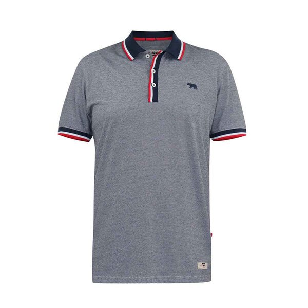 D555 Stripe Jersey Polo With Rib Collar Grey-shop-by-brands-Beggs Big Mens Clothing - Big Men's fashionable clothing and shoes