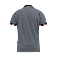 D555 Stripe Jersey Polo With Rib Collar Grey