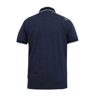 D555 Small Spot Polo With Jacquard Collar Navy