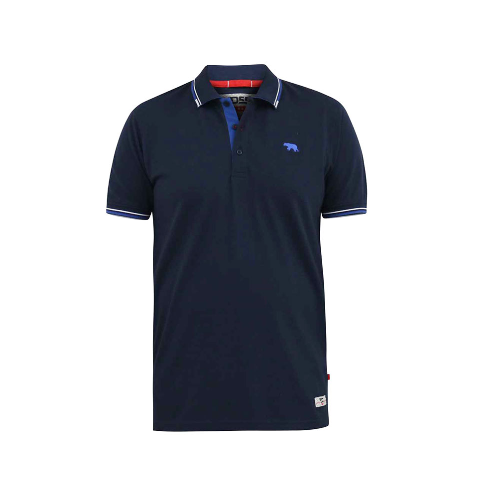 D555 Pique polo with Collar Tipping Polo Navy