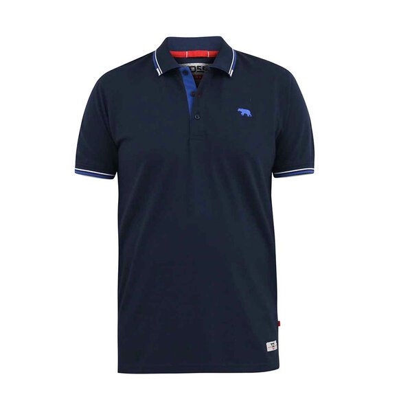 D555 Pique polo with Collar Tipping Polo Navy-shop-by-brands-Beggs Big Mens Clothing - Big Men's fashionable clothing and shoes