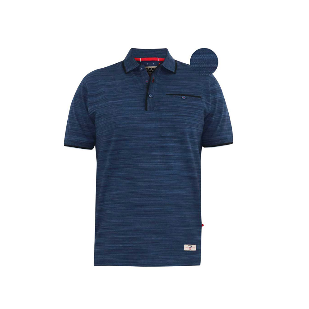 D555 Pique Reno Polo Self Stripe Navy