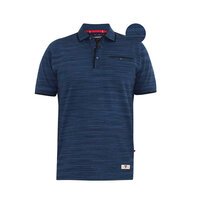 D555 Pique Reno Polo Self Stripe Navy