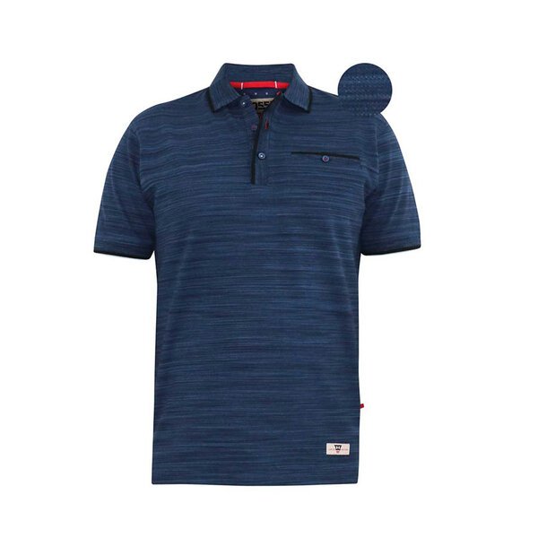 D555 Pique Foxley Polo Self Stripe Navy-shop-by-brands-Beggs Big Mens Clothing - Big Men's fashionable clothing and shoes