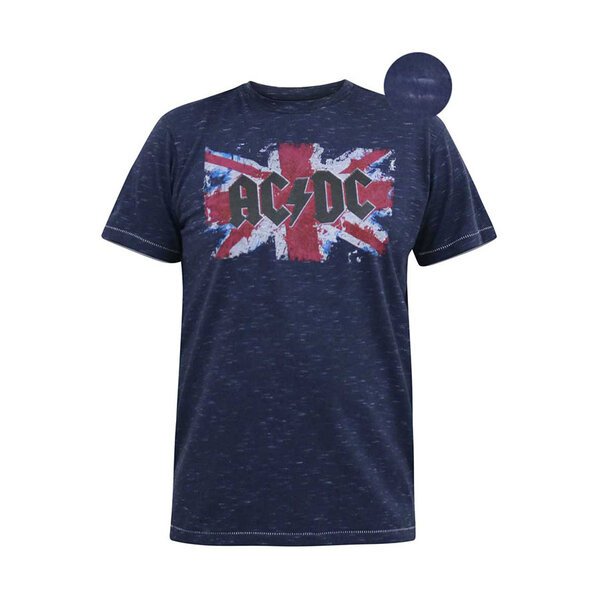 D555 ACDC Print Tee Navy-shop-by-brands-Beggs Big Mens Clothing - Big Men's fashionable clothing and shoes