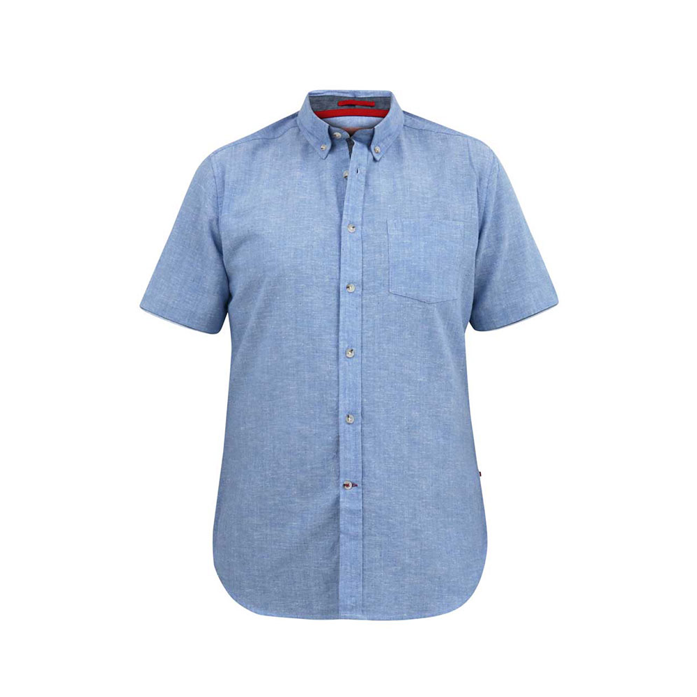 D555 Classic Plain SS Shirt Blue