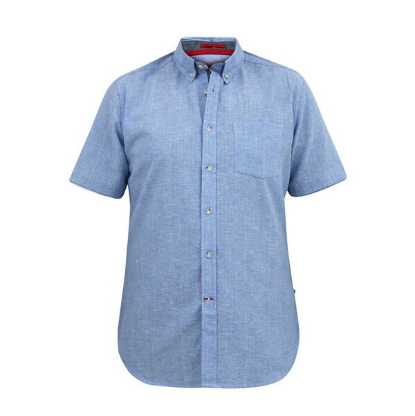 D555 Classic Plain SS Shirt Blue-shop-by-brands-Beggs Big Mens Clothing - Big Men's fashionable clothing and shoes