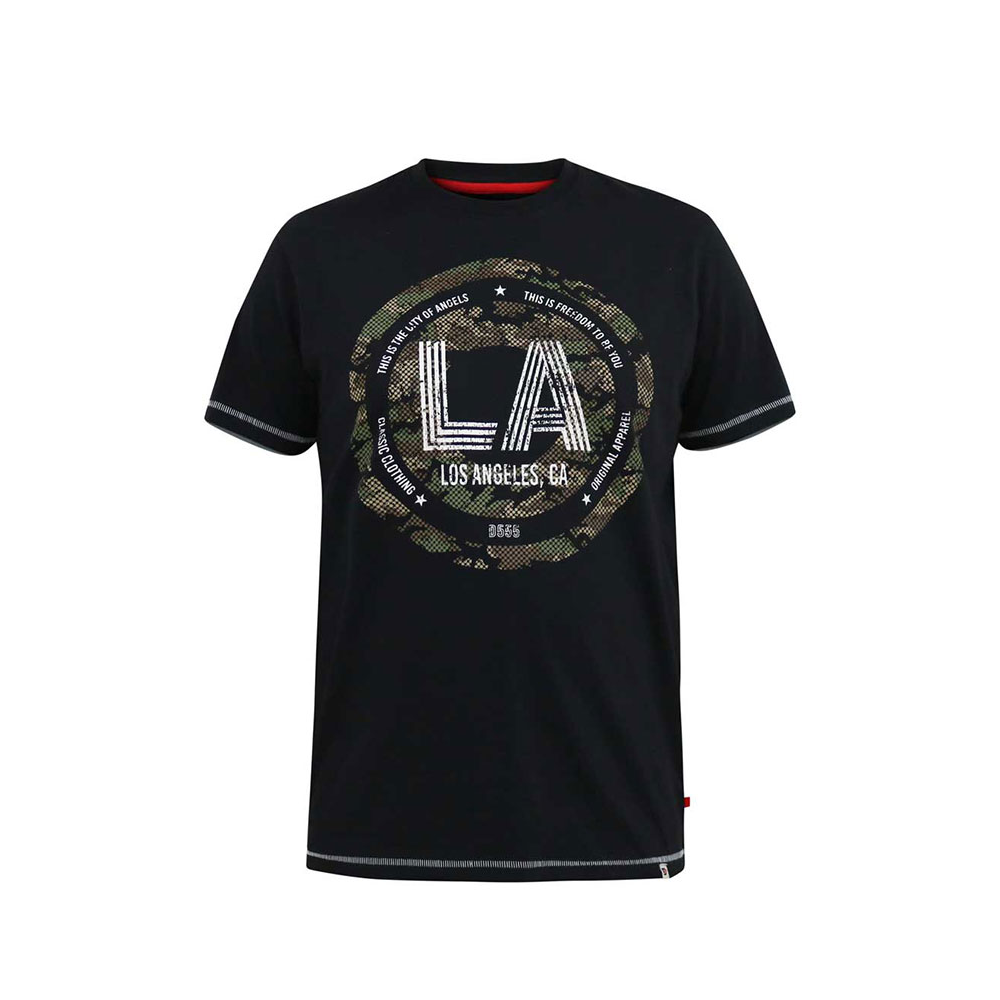 D555 Camo LA Print Tee Black