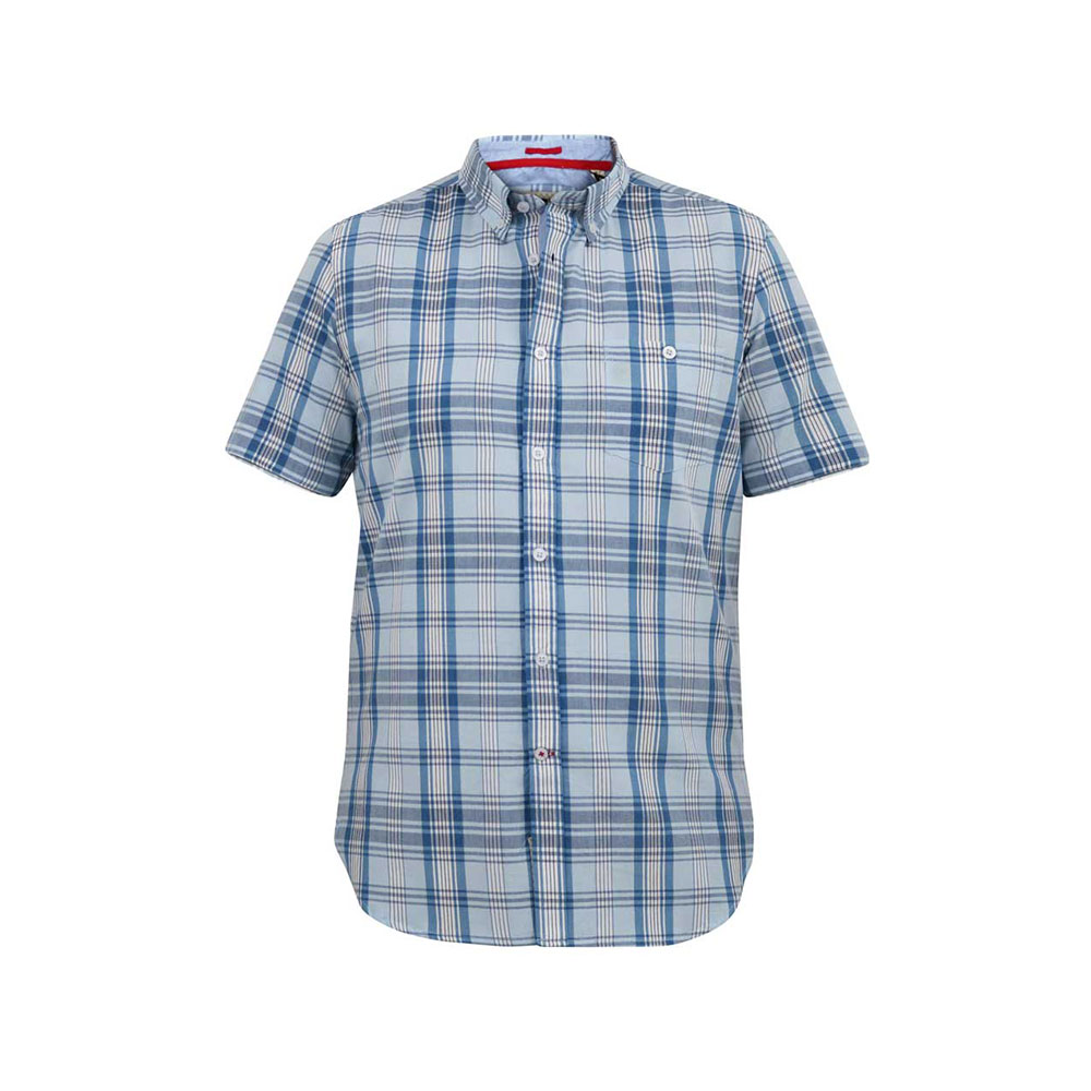 D555 Sky Blue Check SS Shirt