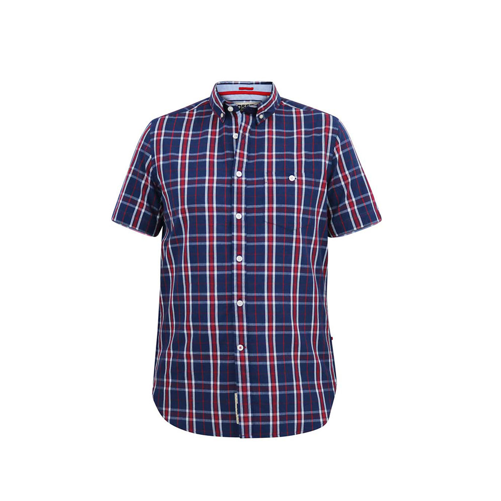 D555 Red Navy Check SS Shirt