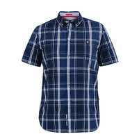 D555 Window Check SS Shirt Navy