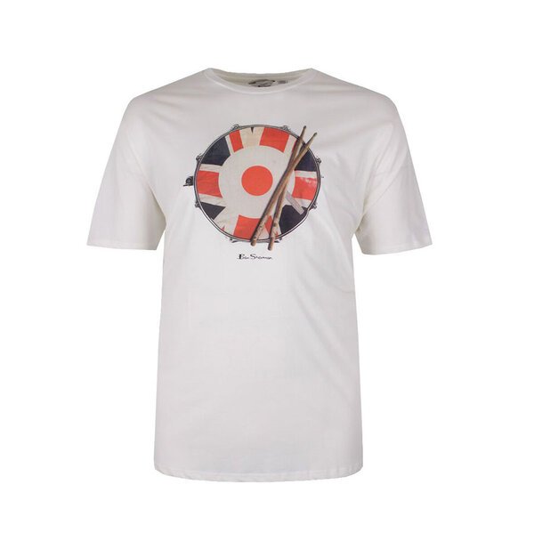 Ben Sherman Snare Target Tee Snow White-shop-by-brands-Beggs Big Mens Clothing - Big Men's fashionable clothing and shoes