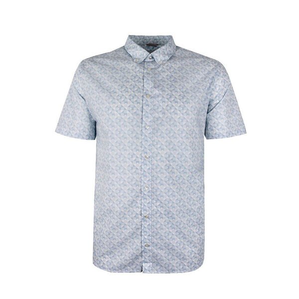 Ben Sherman Optic Geo Print SS Shirt Snow White-shop-by-brands-Beggs Big Mens Clothing - Big Men's fashionable clothing and shoes