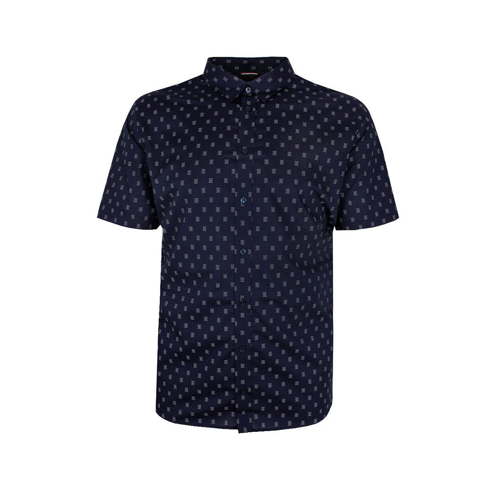 Ben Sherman Stipple Geo Print SS Shirt Dark Navy