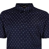 Ben Sherman Stipple Geo Print SS Shirt Dark Navy