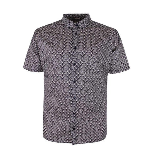 Ben Sherman Block Geo Print SS Shirt Ink-shop-by-brands-Beggs Big Mens Clothing - Big Men's fashionable clothing and shoes