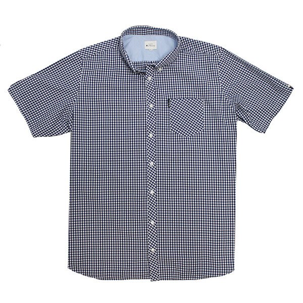 Ben Sherman Sig Core Gingham SS Shirt Dark Blue-shop-by-brands-Beggs Big Mens Clothing - Big Men's fashionable clothing and shoes