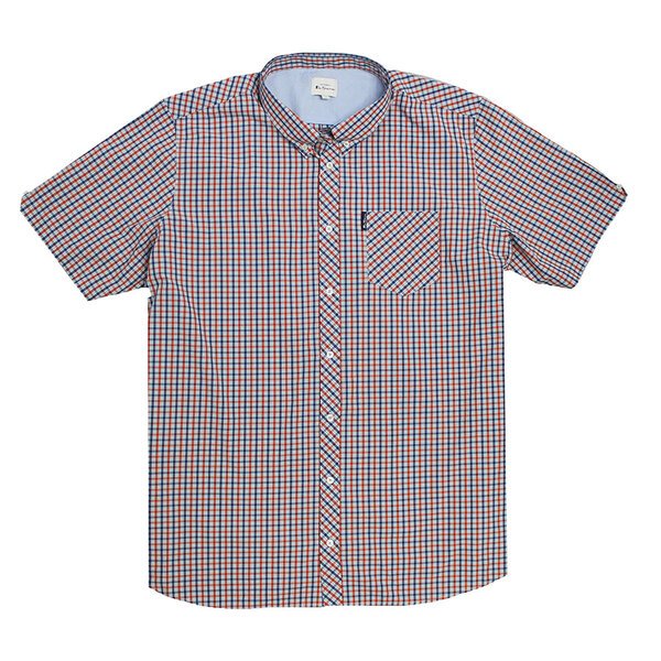 Ben Sherman Sig House check SS Shirt Pale Blue-shop-by-brands-Beggs Big Mens Clothing - Big Men's fashionable clothing and shoes