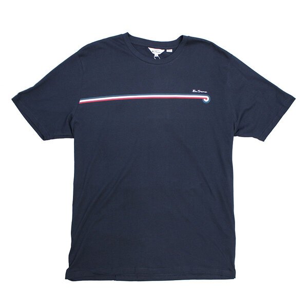 Ben Sherman Core Stripe Tee Dark Navy-shop-by-brands-Beggs Big Mens Clothing - Big Men's fashionable clothing and shoes