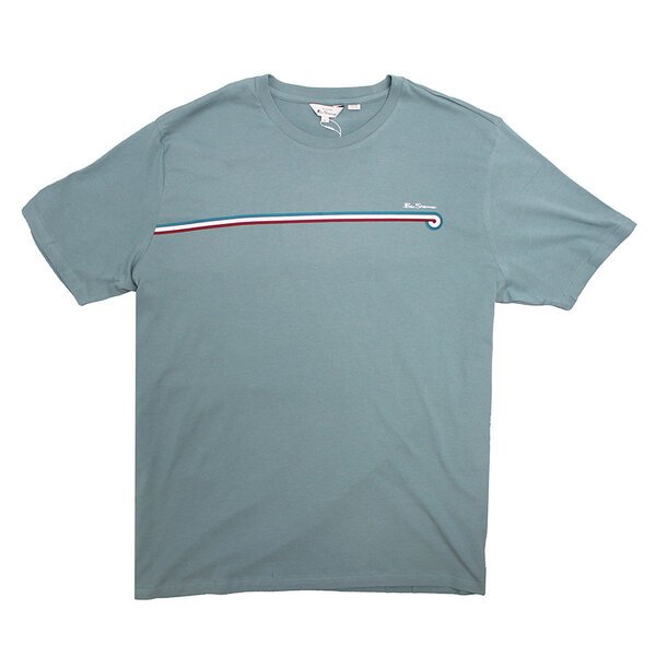 Ben Sherman Core Stripe Tee Petrol Blue-shop-by-brands-Beggs Big Mens Clothing - Big Men's fashionable clothing and shoes