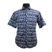 Berlin Pacific Boat Print SS Shirt Navy