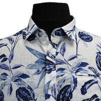 Berlin Large Leaf Linen SS Shirt