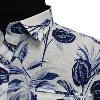 Berlin Large Leaf Linen SS Shirt